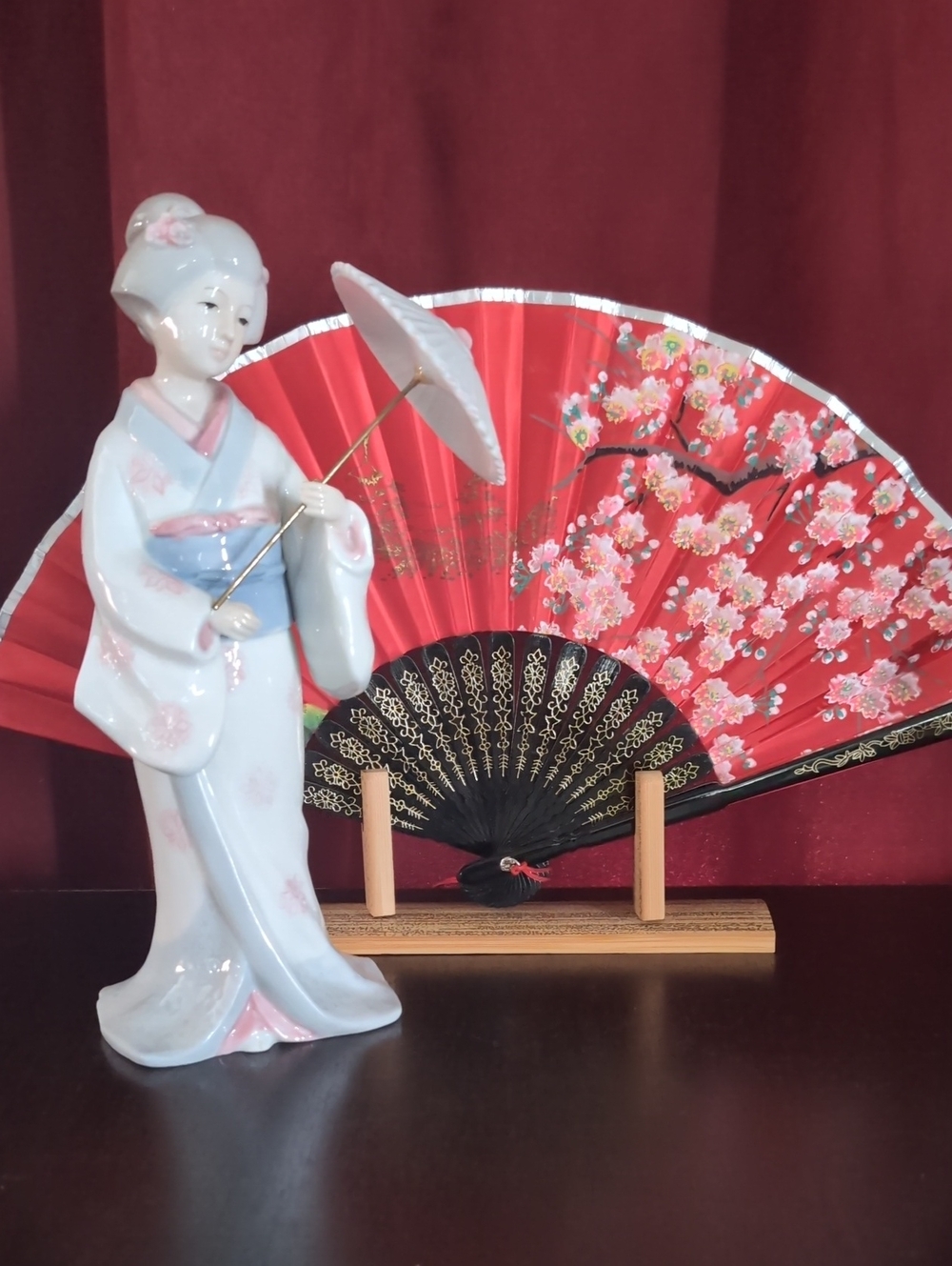 Vintage KPM Porcelain Geisha Figurine with Parasol